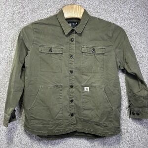 Carhartt Jacket Womens 2XL Green Canvas Shirt Jacket Lined Workwear 105049‎ G72